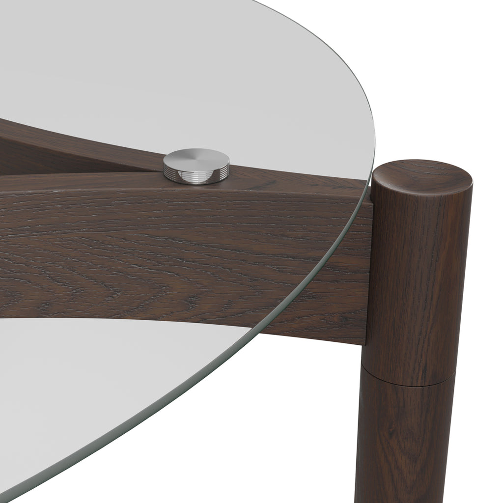 Milano Dining Table - Clear & Dark Cocoa