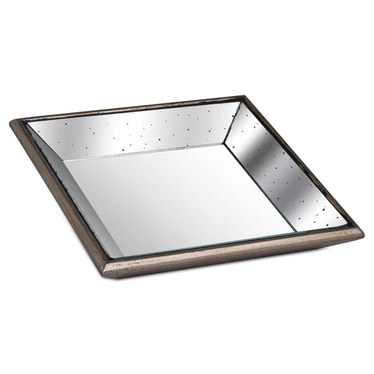 Petra Distressed Mirrored Square Tray - Small