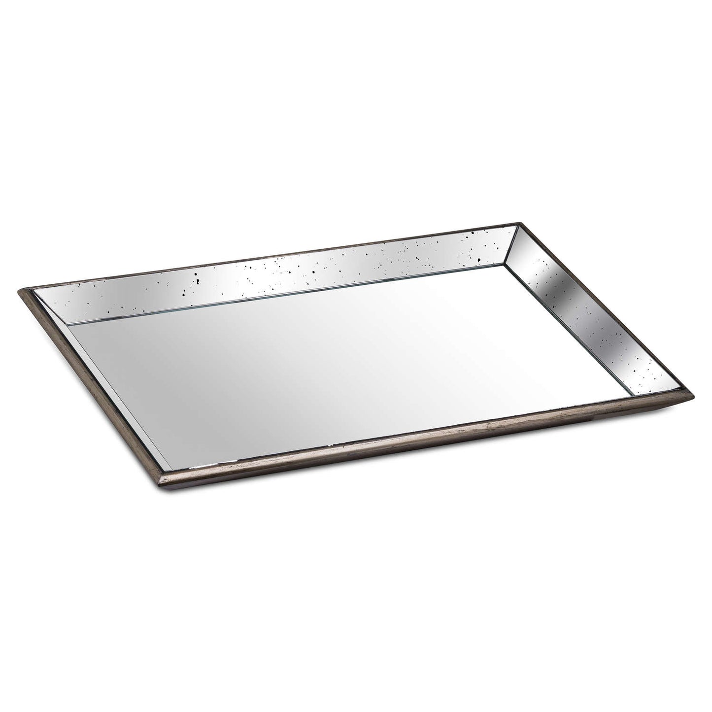 Petra Distressed Rectangular Mirrored Tray - Large