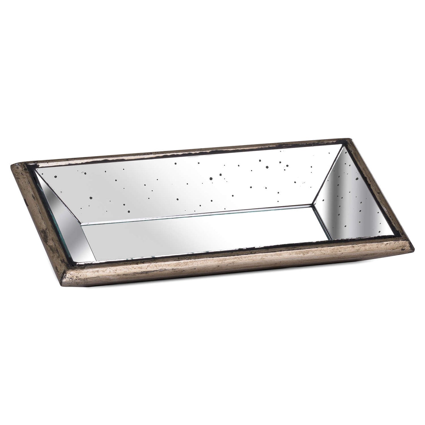 Petra Distressed Rectangular Mirrored Tray - Small