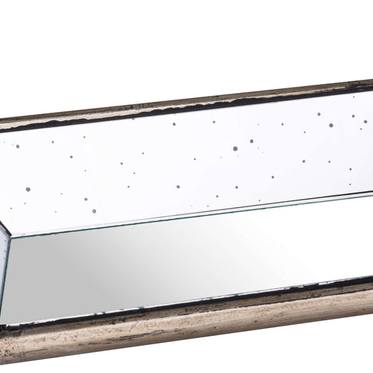Petra Distressed Rectangular Mirrored Tray - Small