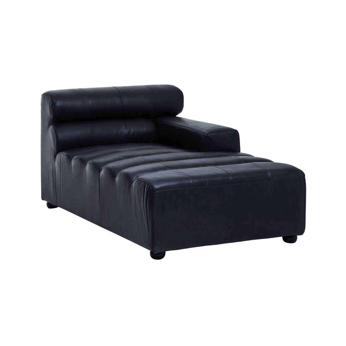 Marconi Right Arm Modular Chaise – Antique Black Leather