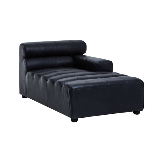 Marconi Right Arm Modular Chaise – Antique Black Leather