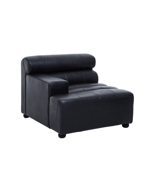 Marconi Left Arm Modular Sofa Piece – Antique Black Leather