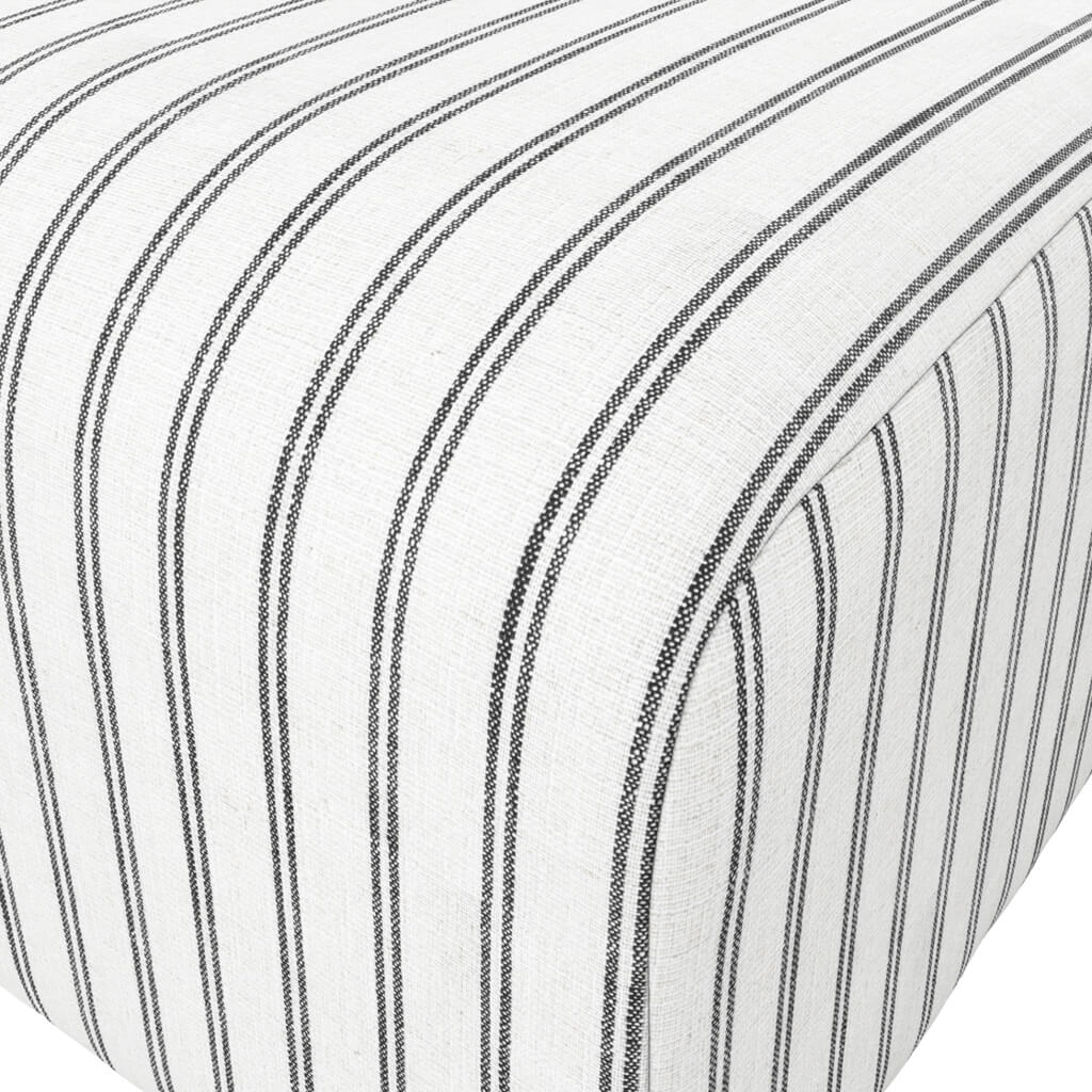 Selby Striped Pouffe - White & Blue