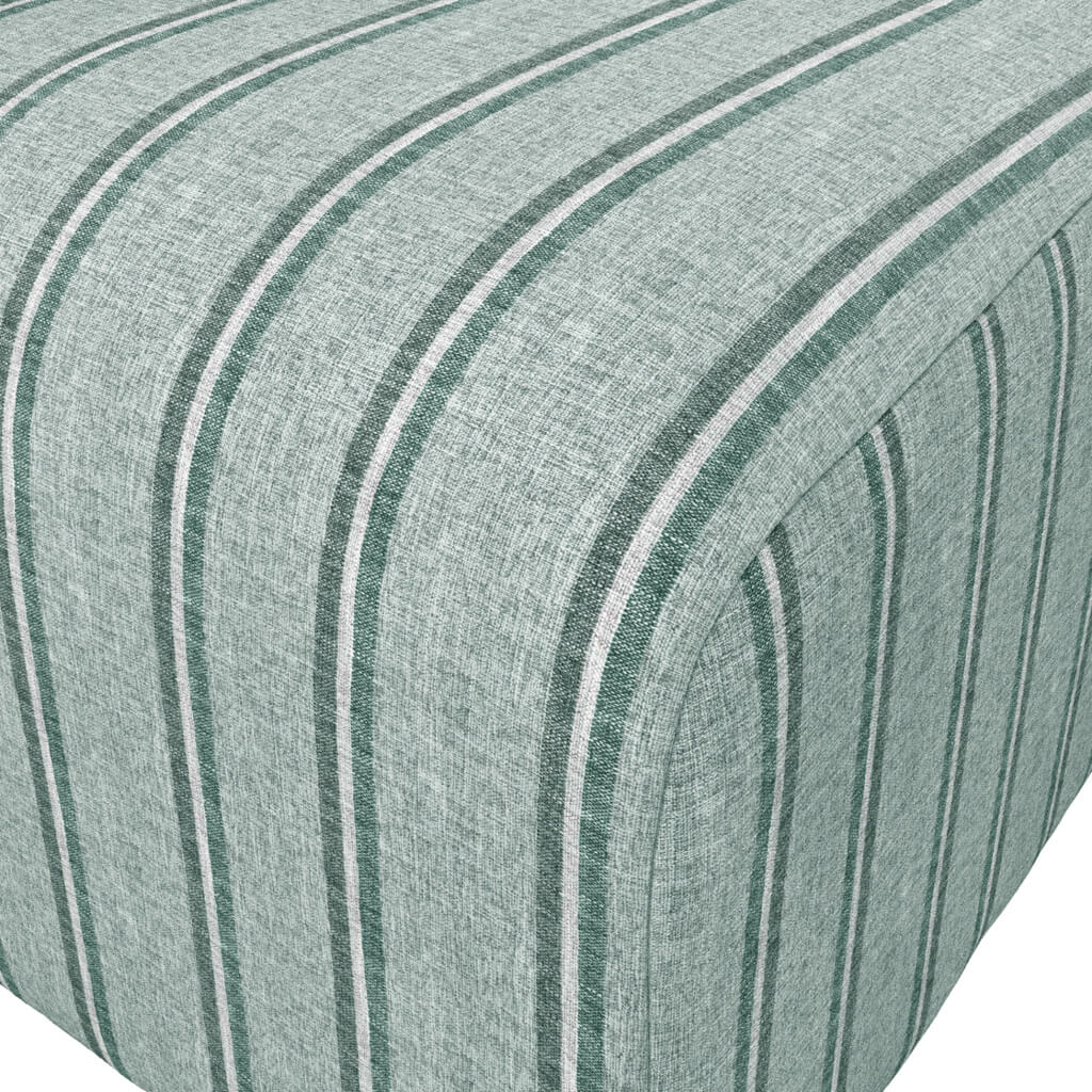 Selby Thick Striped Pouffe - Verdigris & Blue