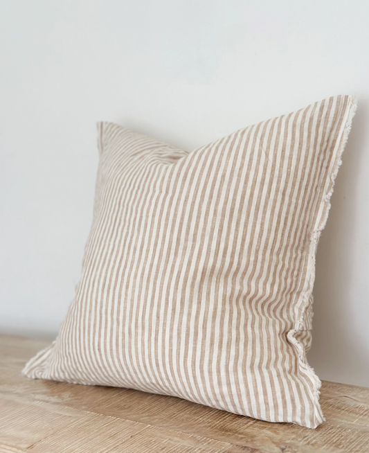 Esmee Light Brown Stripe Cushion Cover