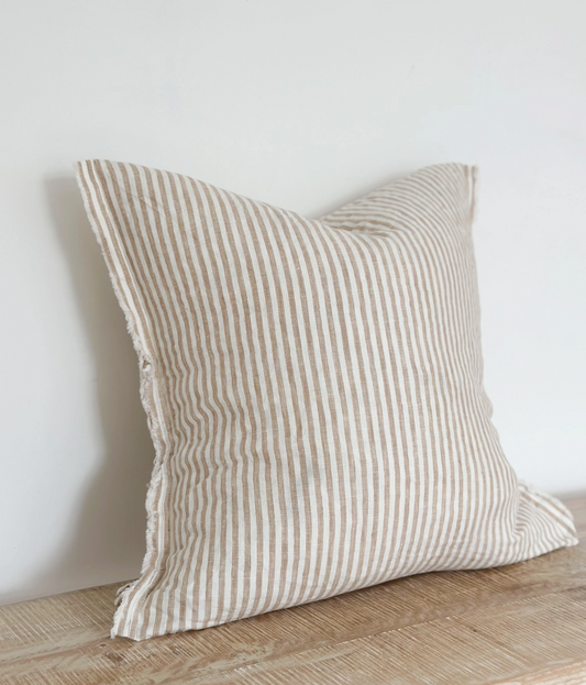 Esmee Light Brown Stripe Cushion Cover