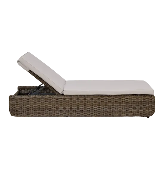 Dune Rattan Sun Lounger - Dark Brown