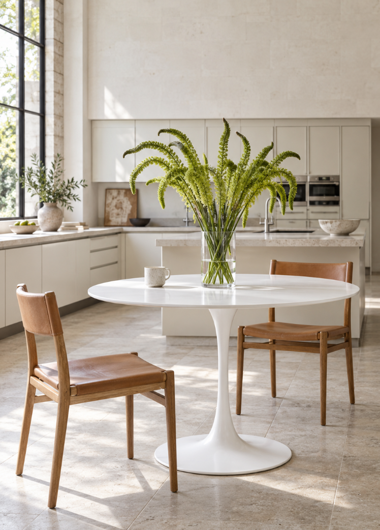 Jensen Round Dining Table - White