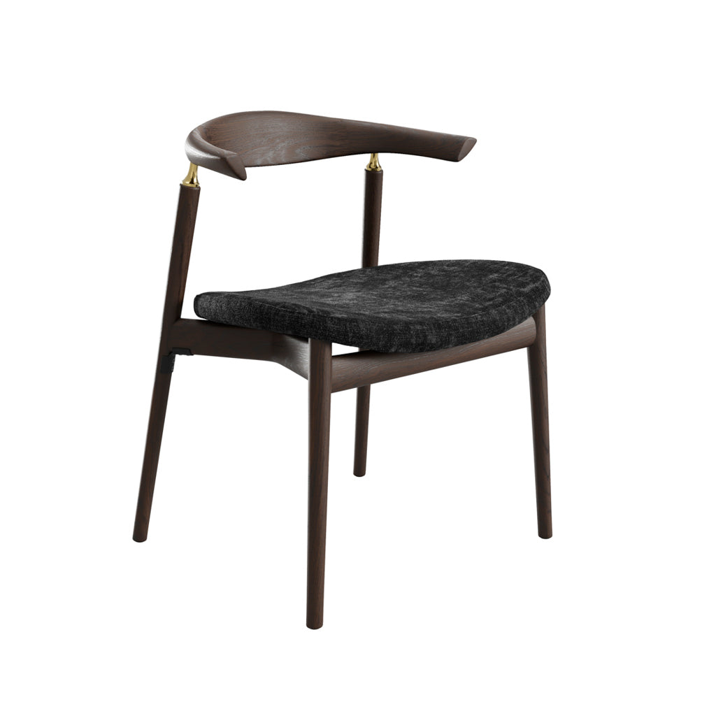 Sinclair Dining Chair - Set of 2 - Coal & Dark Cocoa
