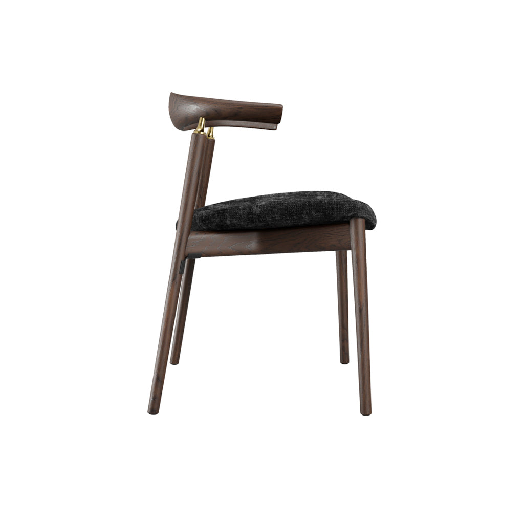 Sinclair Dining Chair - Set of 2 - Coal & Dark Cocoa