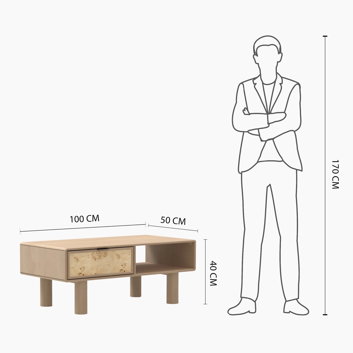 Urban Burl Coffee Table - Natural