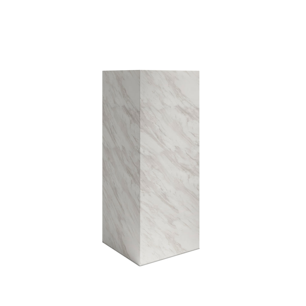 Marble-patterned rectangular block on a white background