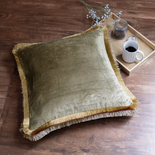 Olive Velvet Cushion