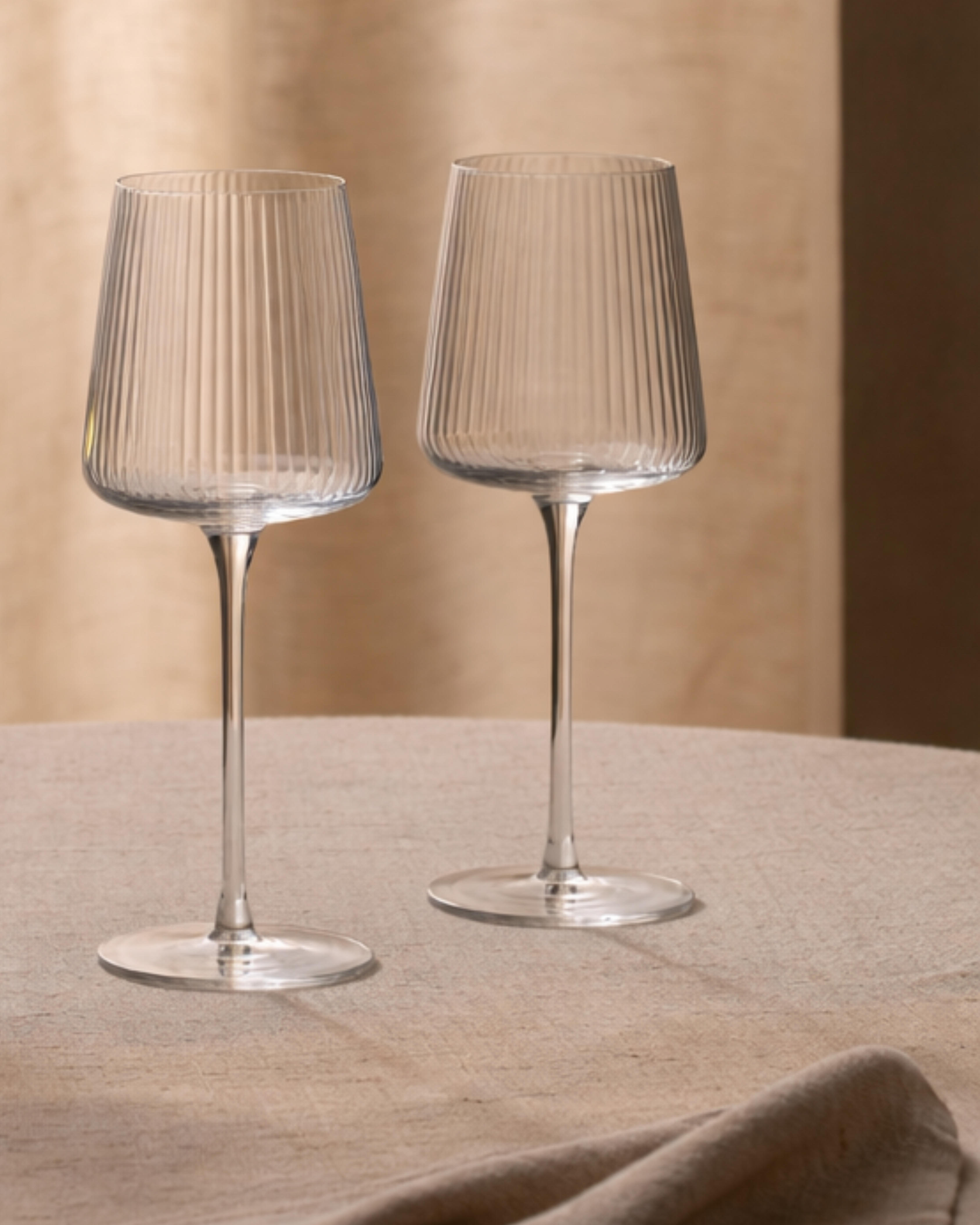 Tahlia Ribbed Wine Glasses - Set of 4