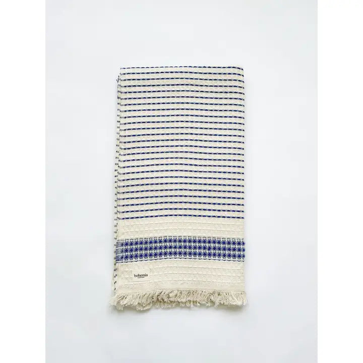 Milos Check Hammam Towel - Blue
