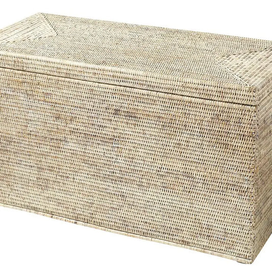 White Cerused Ketch Wood Chest
