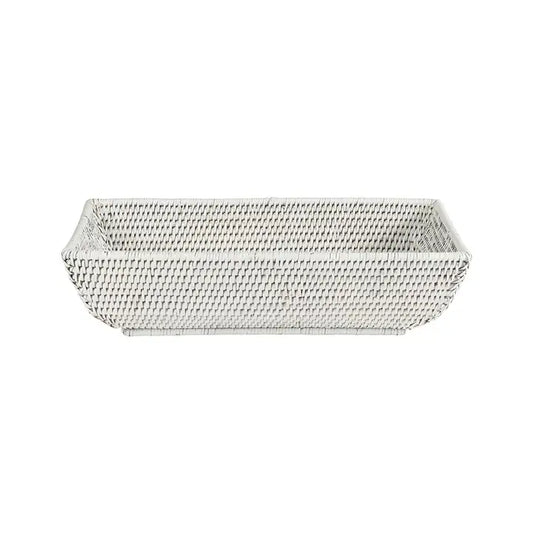 Wiltshire Long Rattan Basket in White