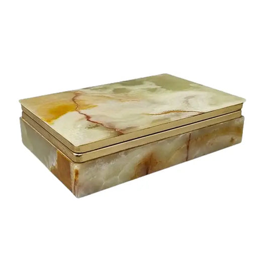 Vintage Italian Onyx Box – Warm Natural Tones