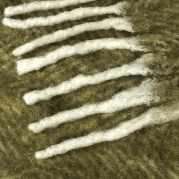 Rawton Ombre Throw Natural/Moss