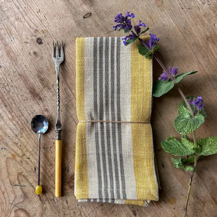 Set of 6 Jaipur Stripe Napkin - India Yellow
