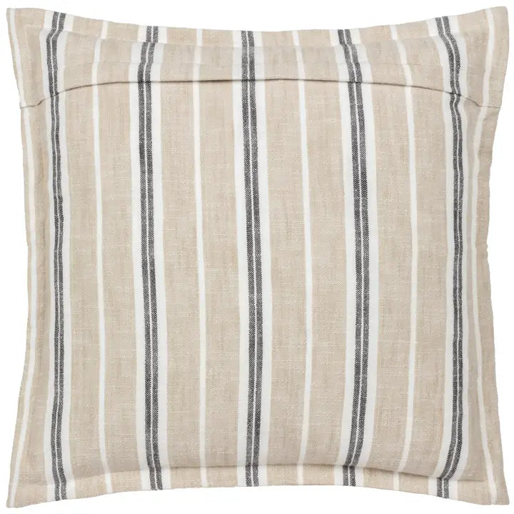 Hebble Striped Cushion Natural Black