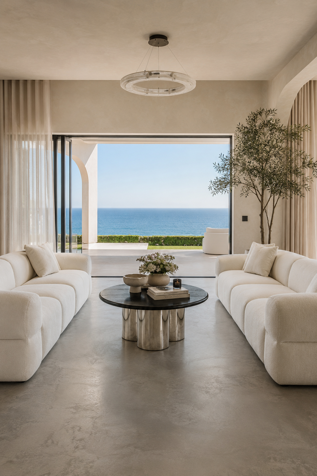 Hartley Round Coffee Table - Black & Chrome