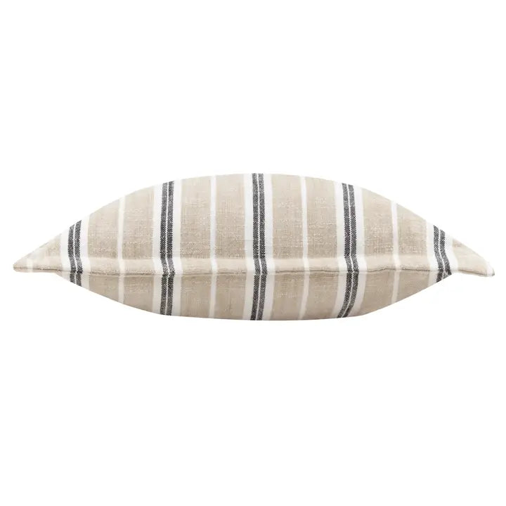 Hebble Striped Cushion Natural Black