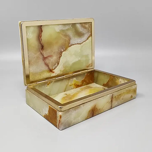 Vintage Italian Onyx Box – Warm Natural Tones