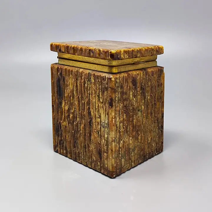 Handmade Italian Alabaster Box – Warm Brown Hue