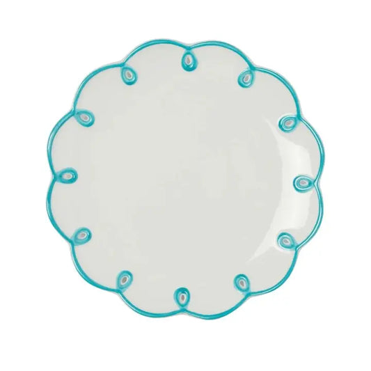 Sky Blue Scalloped Tea Plates - Set of 4