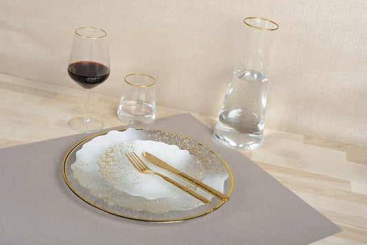 24-Piece Gold Flatware Set with Hammered Finish