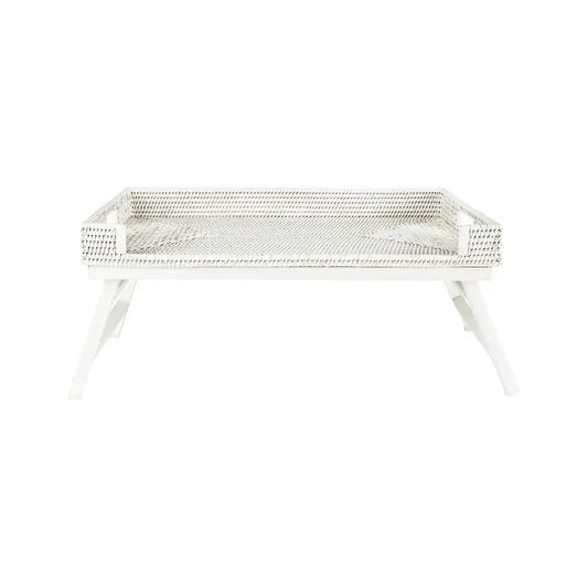 Rattan Breakfast Tray - White