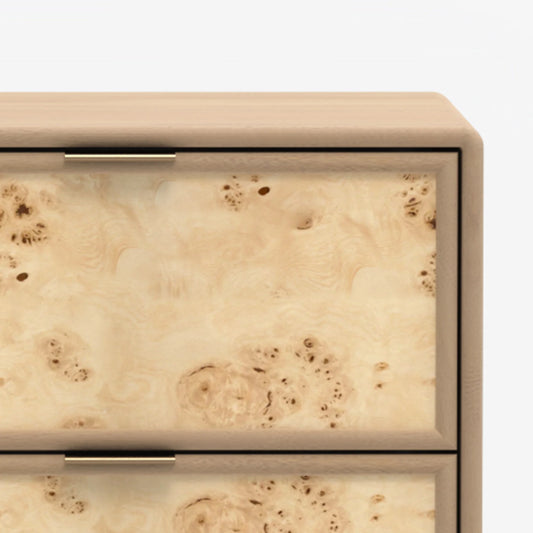 Urban Burl Two Drawer Side Table - Natural