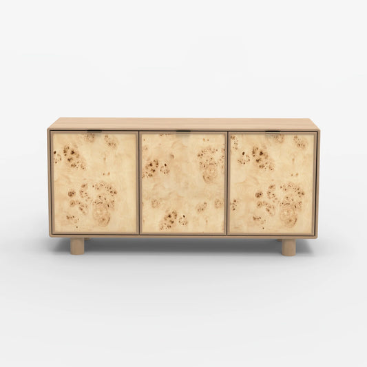 Urban Burl Three Door Cabinet - Natural