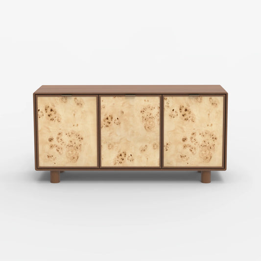 Urban Burl Three Door Cabinet - Walnut