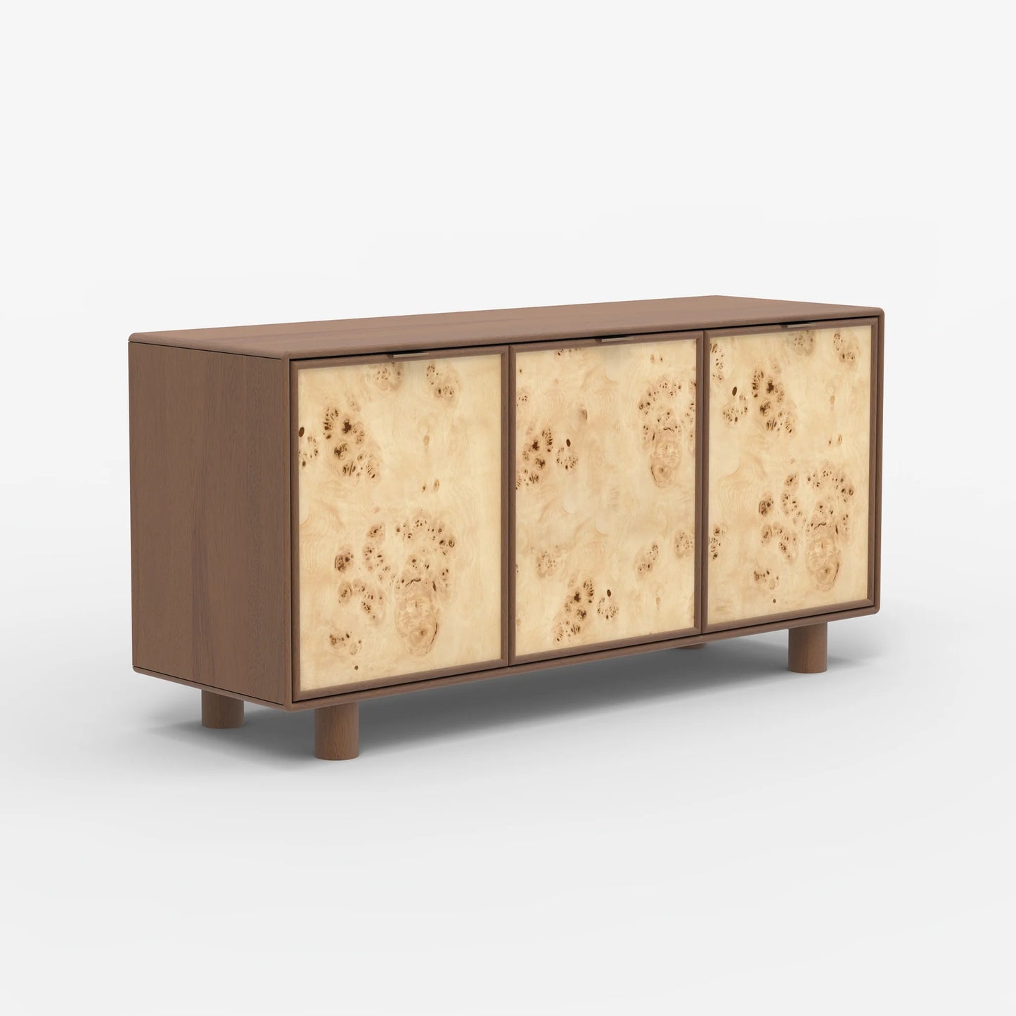 Urban Burl Three Door Cabinet - Walnut