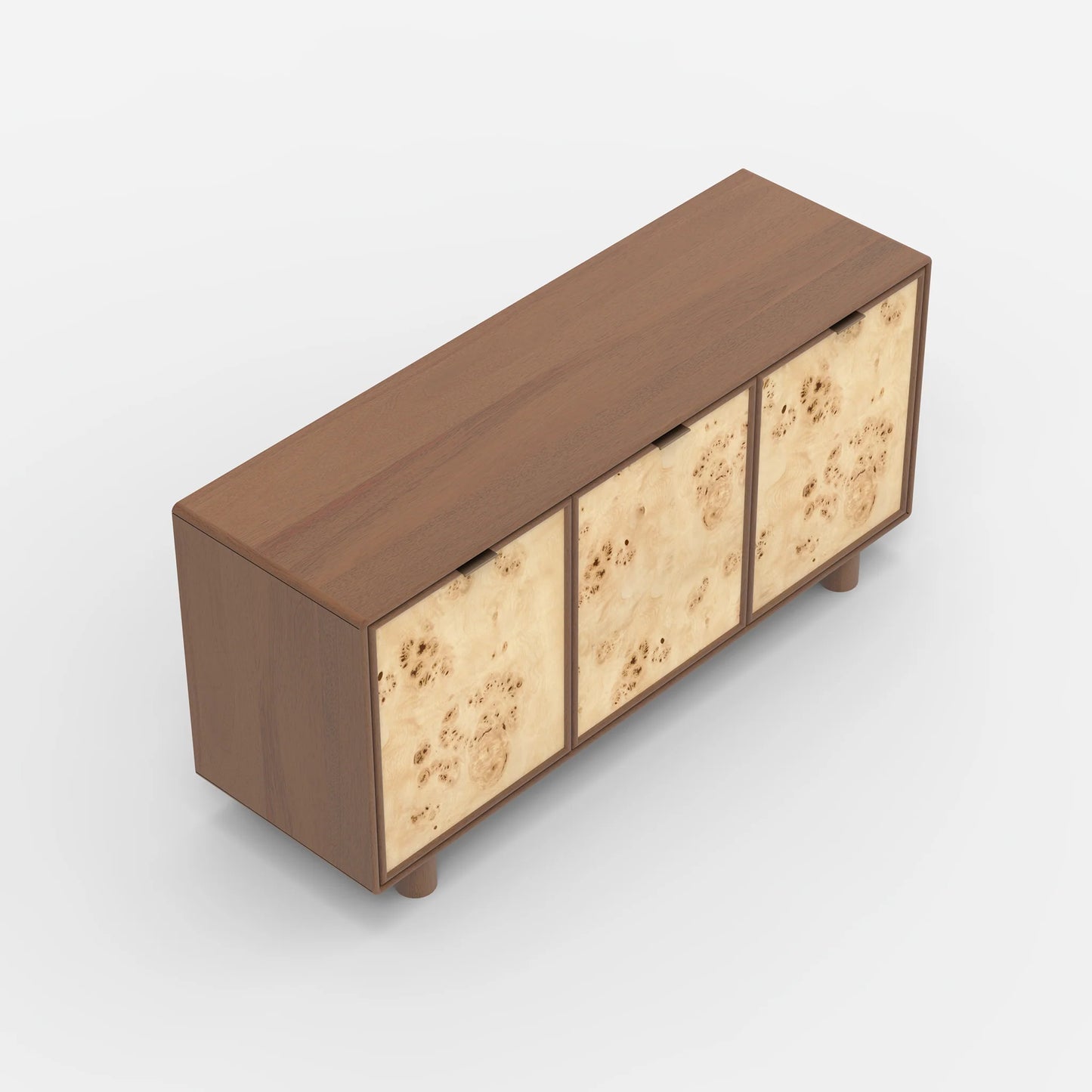 Urban Burl Three Door Cabinet - Walnut