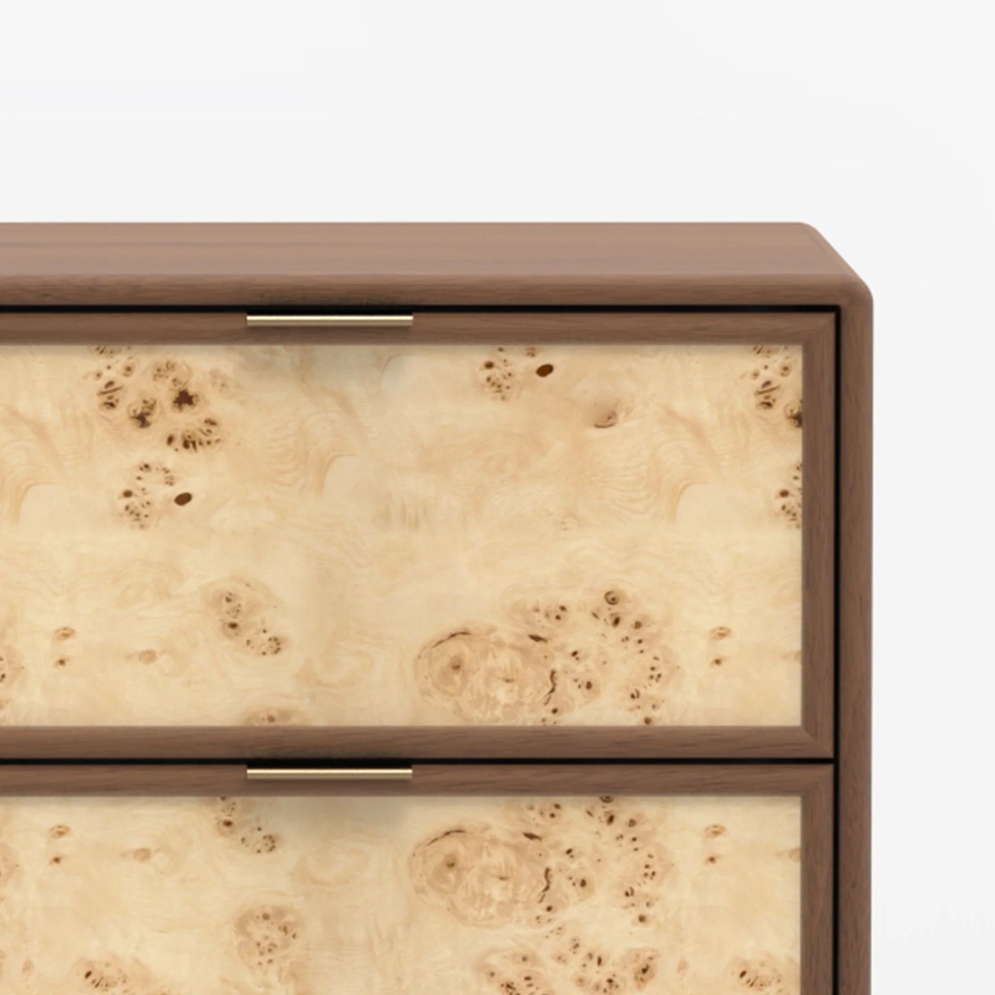 Urban Burl Two Drawer Side Table - Walnut