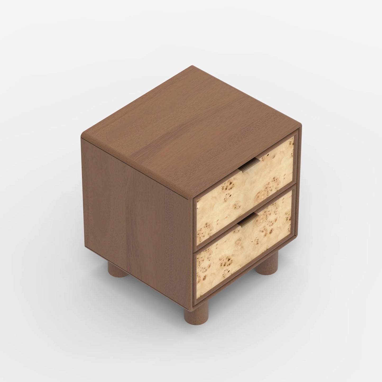 Urban Burl Two Drawer Side Table - Walnut