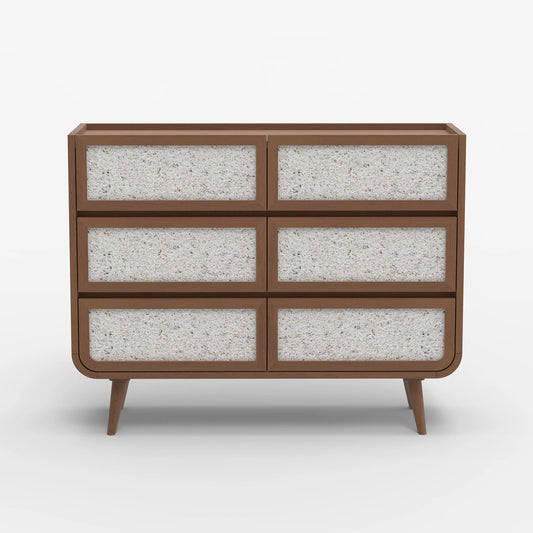 Oxy Six Drawer Chest - Walnut