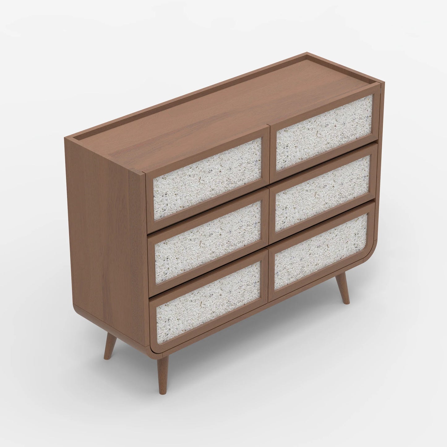 Oxy Six Drawer Chest - Walnut